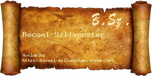 Becsei Szilveszter névjegykártya